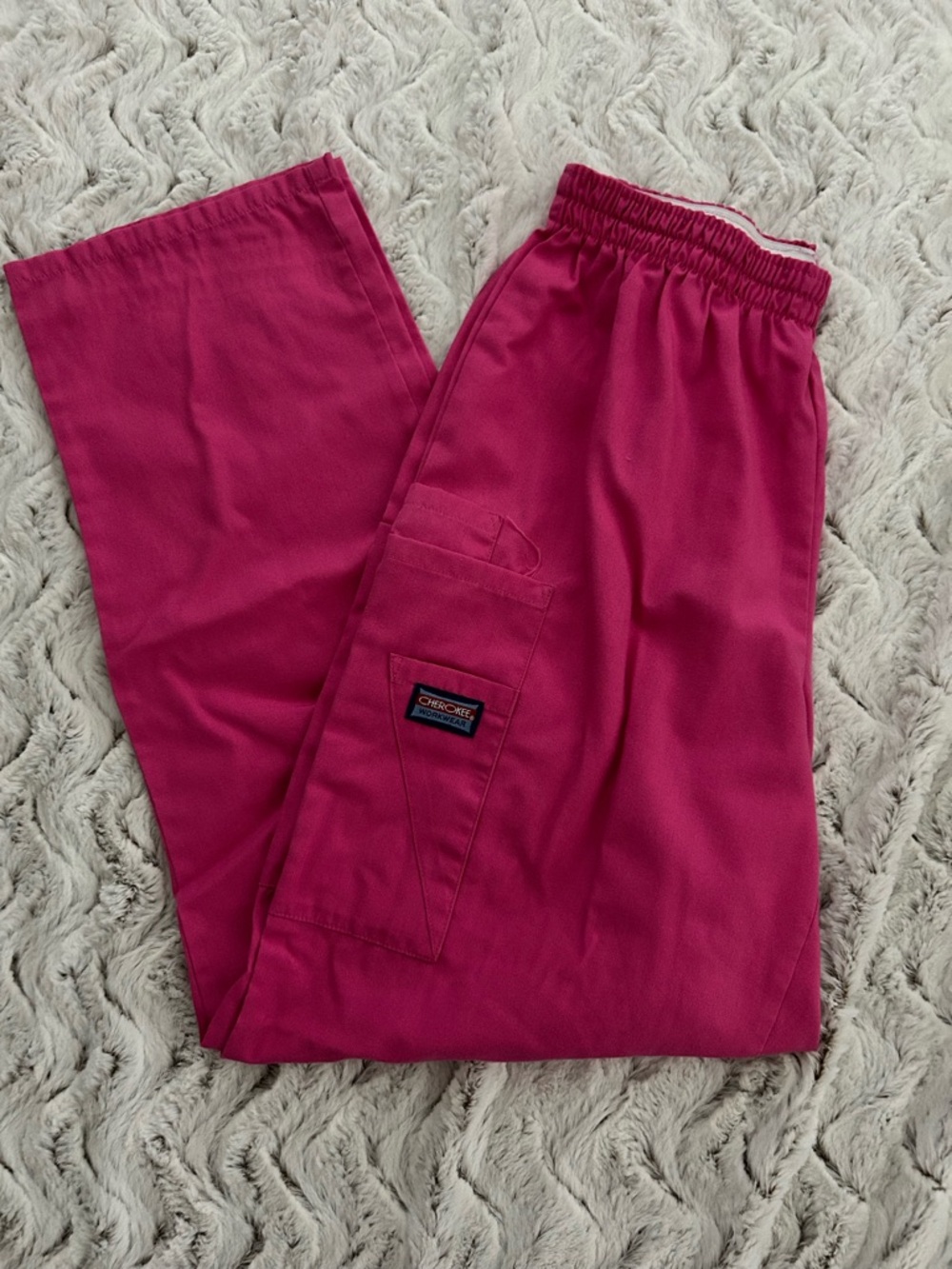 Cherokee Women’s Cargo Scrubs - Deep Magenta